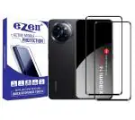 eZell XIAOMI 14 CIVI Tempered Glass (Curved), (2 packs), Sensitive touch, Edge to Edge Full Glue MI 14 CIVI Screen protector with Dry & Wet Wipes (Black)