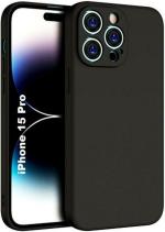 XOVO Back Cover for Apple iPhone 15 Pro (Black, Dual Protection, Silicon, Pack of 1)