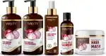 WAW Skin Cosmo Onion shampoo 300ml, Conditioner 300ml, Hair Oil 200ml, Hair Serum 100ml, Hair Mask 200gm for Hair Fall Control for Men and Women