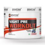 Spartan Sport Sciences Night Pre Workout | Pre Workout Supplements for Men & Women | Gym Pre Workout Supplement | 30 Servings, Zero Sugar, Blueberry Flavour 150g