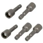UP TO DATE PRODUCTS 8mm 5/16-inch Socket 1/4-inch Hex Shank Magnetic Nut Driver Adapter Drill Bits 5pcs
