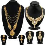 Sukkhi New Fashion Gold Plated Combo Necklace Jewellery Set for Women(Pack of 2 Sets)
