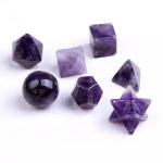 Divinity Crystals Amethyst Sacred Geometry Set, Seven Chakra Stone Set (Pieces Of 7)