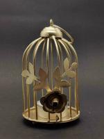 AuraDecor Gold Iron Tealight Holder Lantern (Pack of 1)