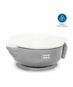MeeMee Stay Warm Baby Steel Bowl with Suction Base (Grey) - Steel (Grey)