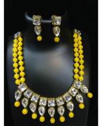 Jn Handicraft Alloy Copper-Plated Yellow Jewel Set For Women And Girls
