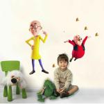 Decor Villa Samosa Motu Patlu Wall Sticker & Decal (PVC Vinyl,Size-