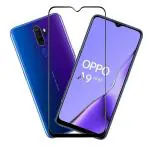 Hobbytronics Oppo A11 Black Scratch Resistant, Anti Fingerprint with Bubble Proof Tempered Glass Screen Protector (18 x 10 x 2 cm) pack of 2