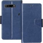 Frazil Faux Leather Case Flip Cover for Asus ROG Phone 3 with Foldable Stand & Cards Slots - Blue