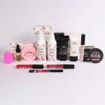 Rose Leaf Loose Powder, Face Serum Oil, Blender, Compact Powder, Makeup Fixer, Makeup Remover, Foundation, Face Primer, 2pcs Lipsticks, Concealer, EyeLiner Full Combo for Women|Premium Quality