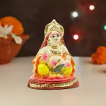 pujaNpujari Terrocotta Clay Adorable Kuber, Kuber Ji golu Doll Decorative Showpiece - 10 cm (Clay, Multicolor)