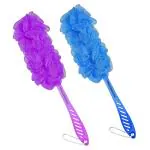 Swiss Connection Long Handle Loofah For Back Body Scrubber Gently Exfoliates Loofah & Efficient Cleaning,Easy To Clean For Men or Women Bathing Accessories Multicolor(Pack Of 2)