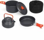 NILKANTH Camping Outdoor Kettle Pot Pan Utensil Backpacking Picnic Cook set for 2 Person