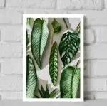 VAH- Kya Bat Hai !! Flat green Leaves Wall Hanging Beautiful Photo Frames for Wall Decoration Living Room Home Bedroom Office Hotel Café ( Set of 1 )