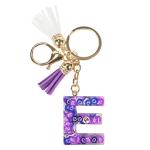 CRAFTSTUDIO Resin Alphabet Initial E letter keychain for Boys & Girls