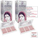 PERPAA Kumkum Light Maroon Round Bindi Book for Ladies Forehead Pack of 2-15 Flaps Each Box (Stick On) (07, Diamtere 4mm)