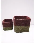 GB OREOLE Handmade Sabai Grass Square Combo Basket