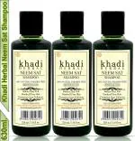 Khadi Herbal Neem Sat Shampoo, Herbal Shampoo, Khadi Shampoo, Anti-Dandruff, Anti-Hair Fall, Color Protection, Damage Repair, Nourishment and Miniaturization 630ml (Pack of 3)