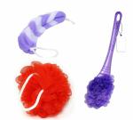 Lonekart Combo Handle, Loofah, Bath Belt for Bathing (Pack of 3 Multicolour)