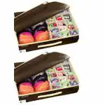 Unicrafts Lingerie Storage Organizer Undergarments Organizer With Lid Non Woven Drawer Dividers Innerwear Wardrobe Organizer Foldable Storage Box Organizer for Wardrobe Closet (BROWN Pack of 2)