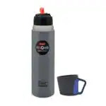 Flair Copa Vacuum Insulated Steel Flask with Drinking Cup Lid 500 ML Grey_Blue Color