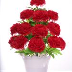 Chaudhary Flower Silk Red Dahalia Artificial Flower with Pot 15 inch S18-LJG-F11R-O3W