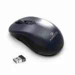 Amkette Hush Pro Pixel Blue Wireless Mouse with Adjustable DPI, Noiseless Clicks and USB Receiver