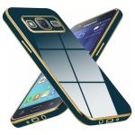 Mr Case 6D Chrome Back Cover Case For Samsung J5 | ( Gold Plated Frame | Glossy Backside -Space Blue )