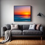 Love Creation A4 Size poster print for creative wall art- abstract-sunset-reflections-canvas-print-10043(Non Sticker)