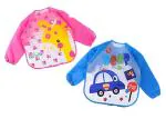 Babygo Multicolour Waterproof Washable Sleeves Feeding Bib For Babies And Kids Set of 2