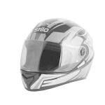 Sage Square Proud 45 Full Face Graphic Helmet (ISI Certified) Clear Visor (M, Black Glossy-Silver)