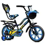 Leader JoyStar Cycle for Kids | Bicycle for Kids with Training Wheels | Comfortable Seat, Backrest & Front Storage| Kids Cycle for 2 - 5 Years Boys & Girls | Frame: 8 Inches (14T, Blue)