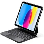ProElite Magnetic Bluetooth TouchPad Keyboard case for Apple iPad 10th Gen, Floating Cantilever Design with Built-in Colourful Backlit Keyboard, Grey