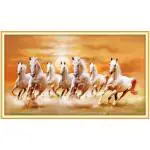 Artway 7 Horses Vastu Wallpapers Fully Waterproof Vinyl Sticker Poster (Multicolor, 16 X 32 Inches)