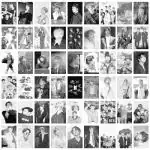 Craft Qila 54 Peel-N-Stick BTS Black and White Wall Collage Kit | BTS K-pop Aesthetic Photo Collage | Army K-pop Pictures Room D?cor