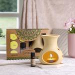 Amogha Lavender Khus Fragrance Vaporizer with 4 tealights and 10ml oil