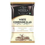 Winola White Compound Slab- White Baking Chocolate Bar for chocolate, cake and cookies (500gm)