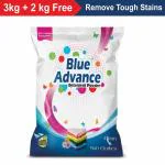Blue Advance Detergent Powder 3Kg + 2Kg Free Remove Tough Stains Detergent Washing Powder - 5 Kg Family Pack