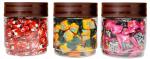PEARLPET Modedge Plastic Jar Container for Kitchen Storage , Set of 3 Pieces , Brown, 500 ML