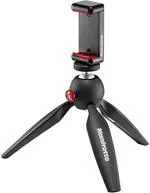 Manfrotto MKPIXICLAMP-BK Black Stainless Steel Mini Tripod with Phone Clamp