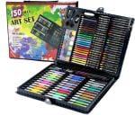 PlayVista Crayon Color Set 150-Piece Art Set & Drawing Kit - Perfect Christmas and Rakhi Gift - Includes Crayons, Oil Pastels, and Colored Pencils Other Stationary Item