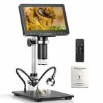 amiciTools HDMI Digital Microscope, 1600X Magnification with 1080P FHD Video Record and 10.1Inch LCD Display for PCB/Watch Repair Work