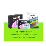 Kadam Fabric Dye Colour, Shade No 15 Parrot Green 50g Pack of 10 Single Color Pouches ,Includes Color Fixer ,Kadam Pakka Rang