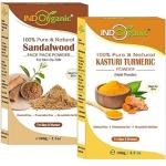 Indo Organic Kasturi Turmeric & Sandalwood Powder Combo Pack For Face & Skin care Pack of 2, 200g