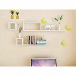Wooden World White Engineered Wood Cube Wall Shelves (Set Of 3)