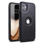LIRAMARK PU Leather Flexible Back Cover Case Designed for iPhone 11 (Black)