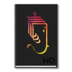 Navneet HQ| Hard Cover Ganesha Notebook| Design 3| Wiro / Spiral Bound| Single Line| A6 Size - 14.8 cm x 10.5 cm| 192 Pages| Pack of 2