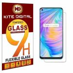 Kite Digital Oppo Realme Q2 Premium Tempered Glass Screen Protector Slim 9H Hard 2.5D with Full Installation Kit