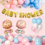 SPECIALYOU.IN Baby Shower Decoration Items with Pastel Pink and blue, White Balloons, Gold Confetti Balloon, Baby Girl and Boy Foil Balloons and Gold Baby Shower Banner- 35Pcs