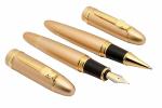 Ledos Gold Metal Jinhao Masterpiece Campaign Gold Fountain and Roller Ball Pen Set Heavy Big Pens Gold Trim